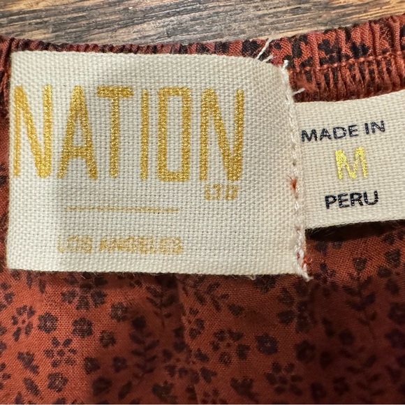 NATION LTD NWT size M Gianna Elastic Waist Blouse 100% Pima Cotton - Picture 4 of 6